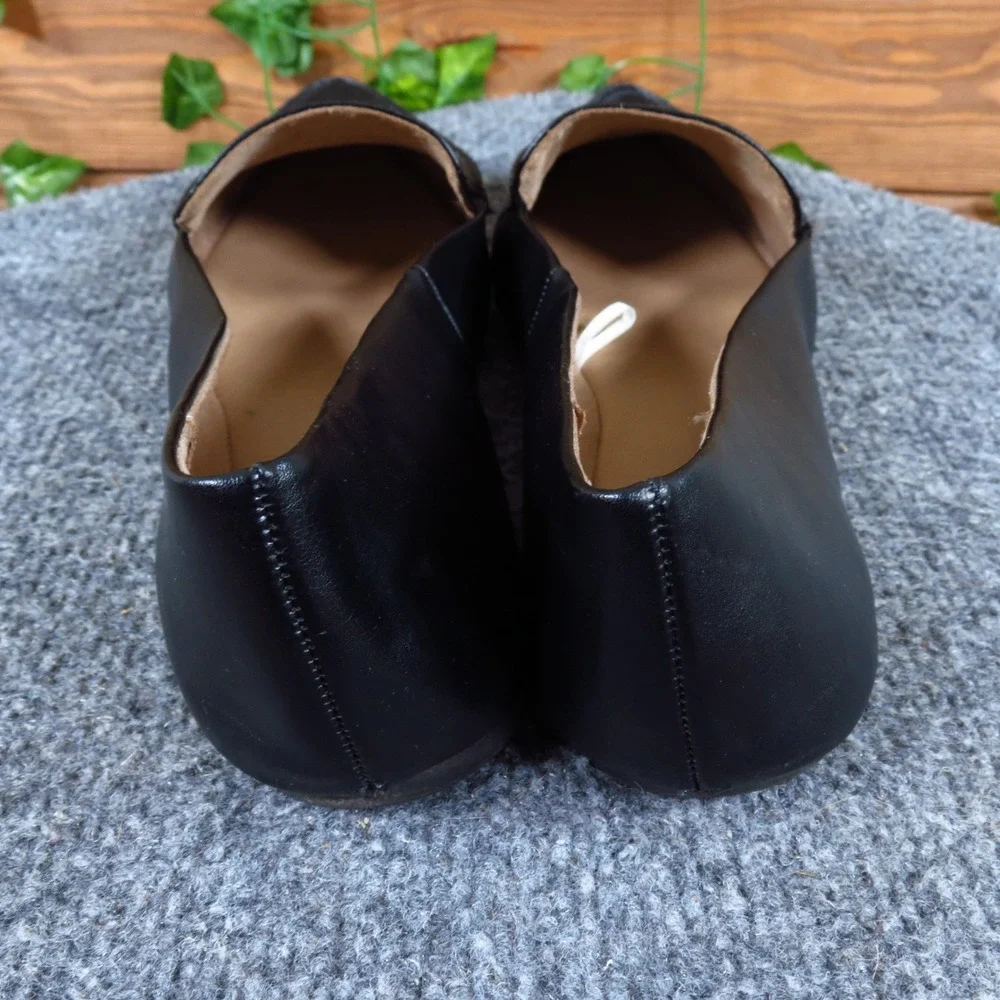 A New Day Pointed Toe Loafer Women Flats Size 7.5 Dress Work Black Faux Leather